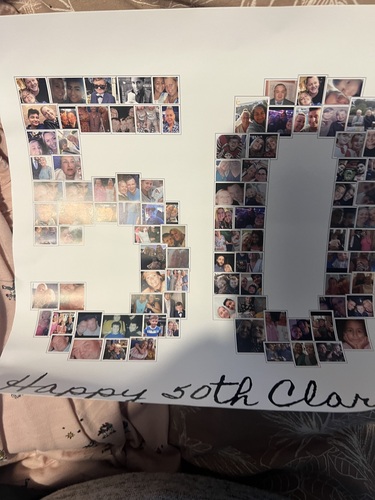 Klantfoto van Jayne voor beoordeling Afdruk Fotocollage Poster 10x10"