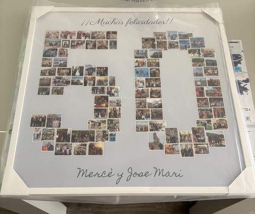 Photo du client Cristina pour l'évaluation Impression Photocollage Affiche encadrée (bois, blanc) 50x50cm