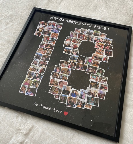 Photo du client Sophie pour l'évaluation Impression Photocollage Affiche encadrée (bois, noir) 50x50cm