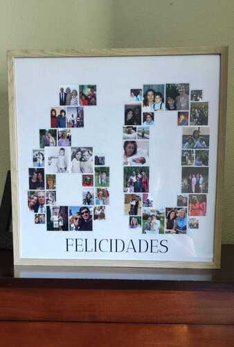 Klantfoto van PILAR voor beoordeling Afdruk Fotocollage Poster ingelijst (hout, natuur) 40x40cm